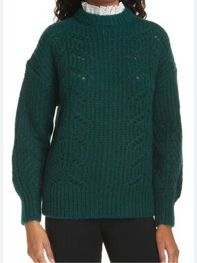 Ted Baker Forest Green Cable Knit Turtleneck Sweater